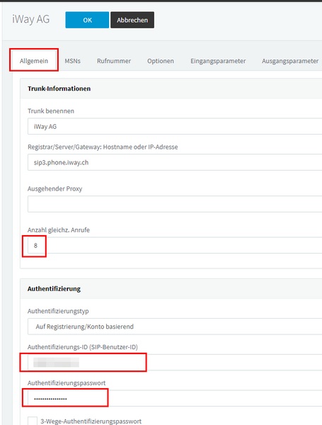 Datei:KB VoIP Telefonie 3CX Einrichten iWay Business Trunk auf 3CX einrichtenimage2023-2-20 8-45-27.png