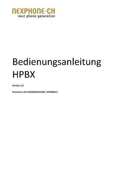 Datei:KB VoIP Telefonie vPBX vPBX BedienungsanleitungenBedienungsanleitung HPBX version1.0 KVM204.pdf